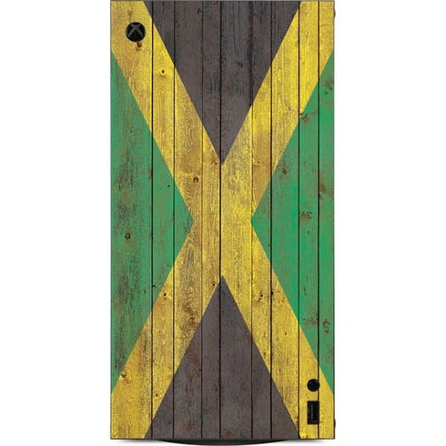 Jamaican Flag Dark Wood XBox Series X Digital Edition Console Skin